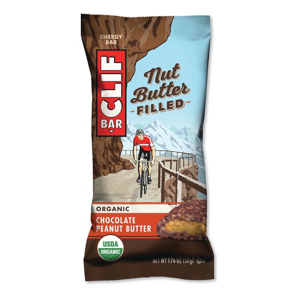 Clif Bar Nut Butter Filled Energy Bar, Chocolate Peanut Butter, 1.76 oz Bar, PK12, 12PK CCC56801